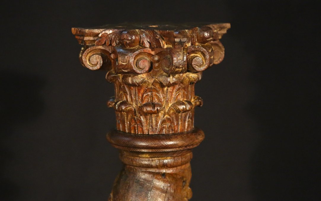 Oak Torsos Column, 18th Century-photo-2