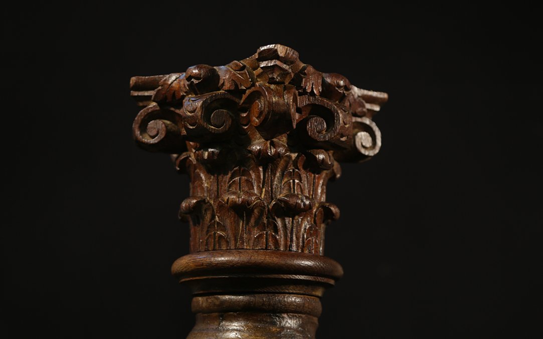 Oak Torsos Column, 18th Century-photo-3