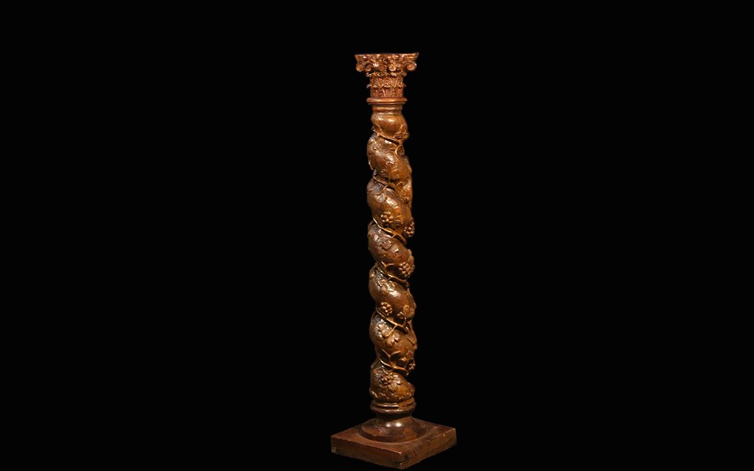 Oak Torsos Column, 18th Century