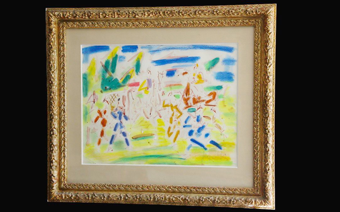 Gen Paul, Races At Longchamp: Aquarelle And Gouache