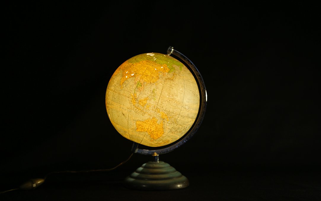 Lighted Globe, Glass And Paper, Circa 1950-photo-2