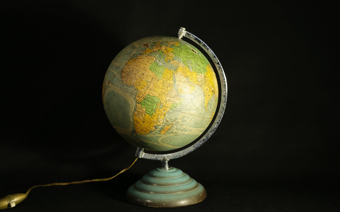 Lighted Globe, Glass And Paper, Circa 1950-photo-4