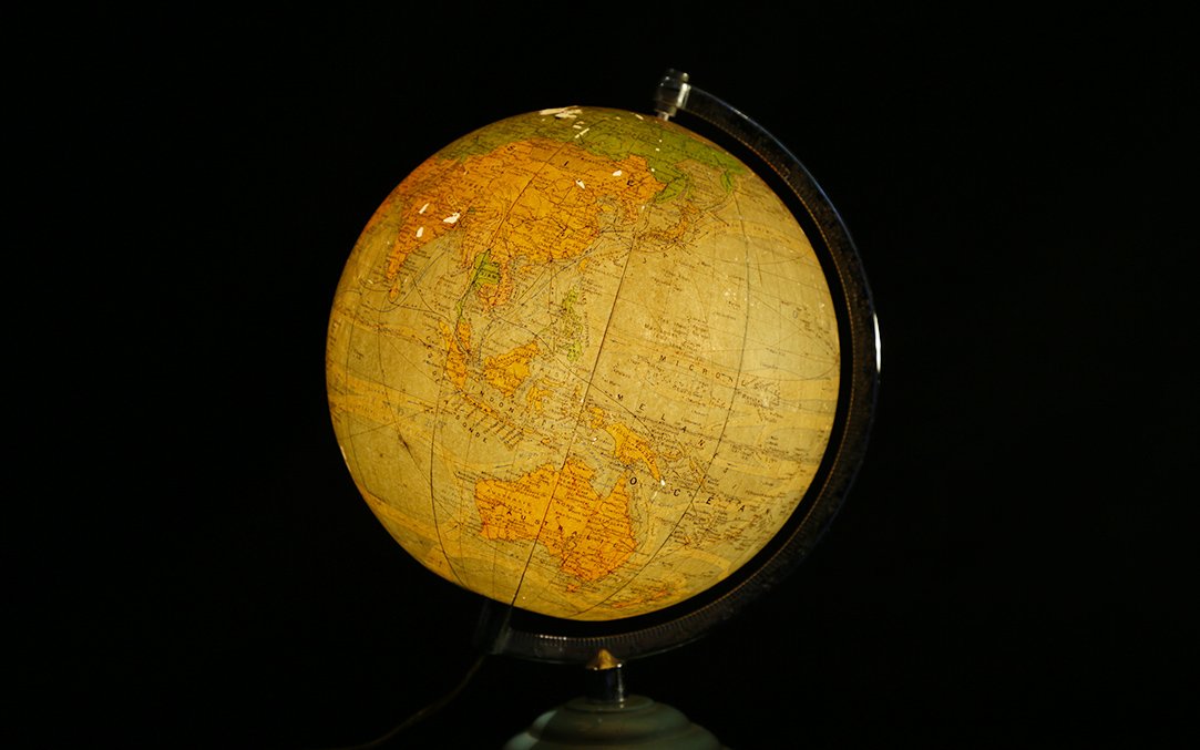 Lighted Globe, Glass And Paper, Circa 1950-photo-2