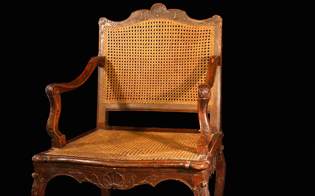 Regency-style Cane Armchair, 18th Century-photo-2
