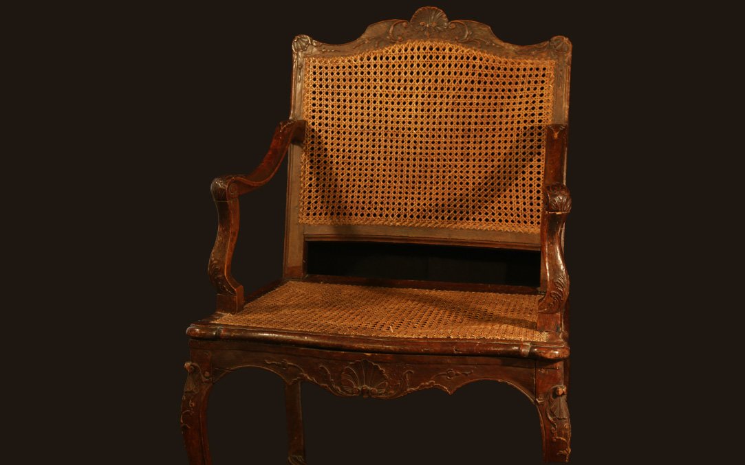 Regency-style Cane Armchair, 18th Century-photo-3