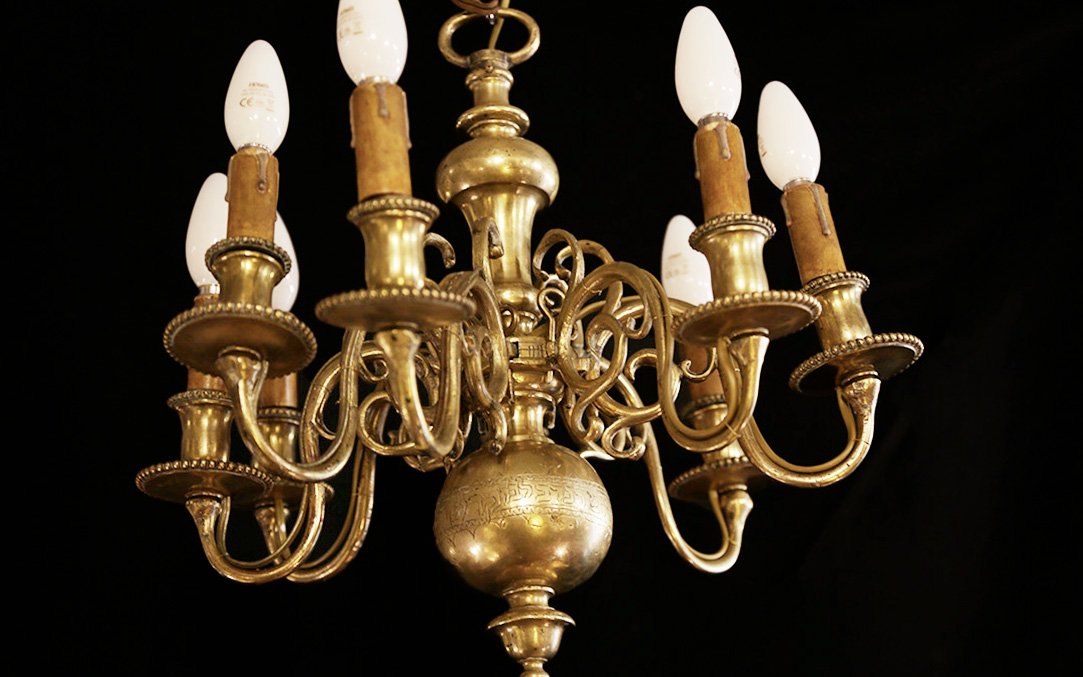 Lustre en bronze, XVIIIeme siècle, hollande -photo-1