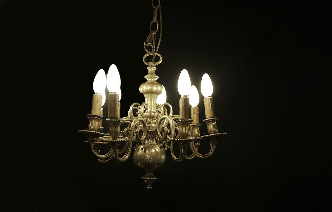 Lustre en bronze, XVIIIeme siècle, hollande -photo-4