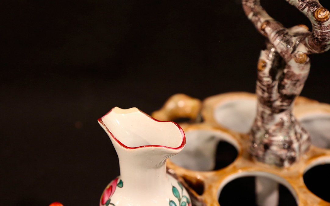  Vinegar And Oil Cruets, Saint-clément Earthenware, 19th Century-photo-3