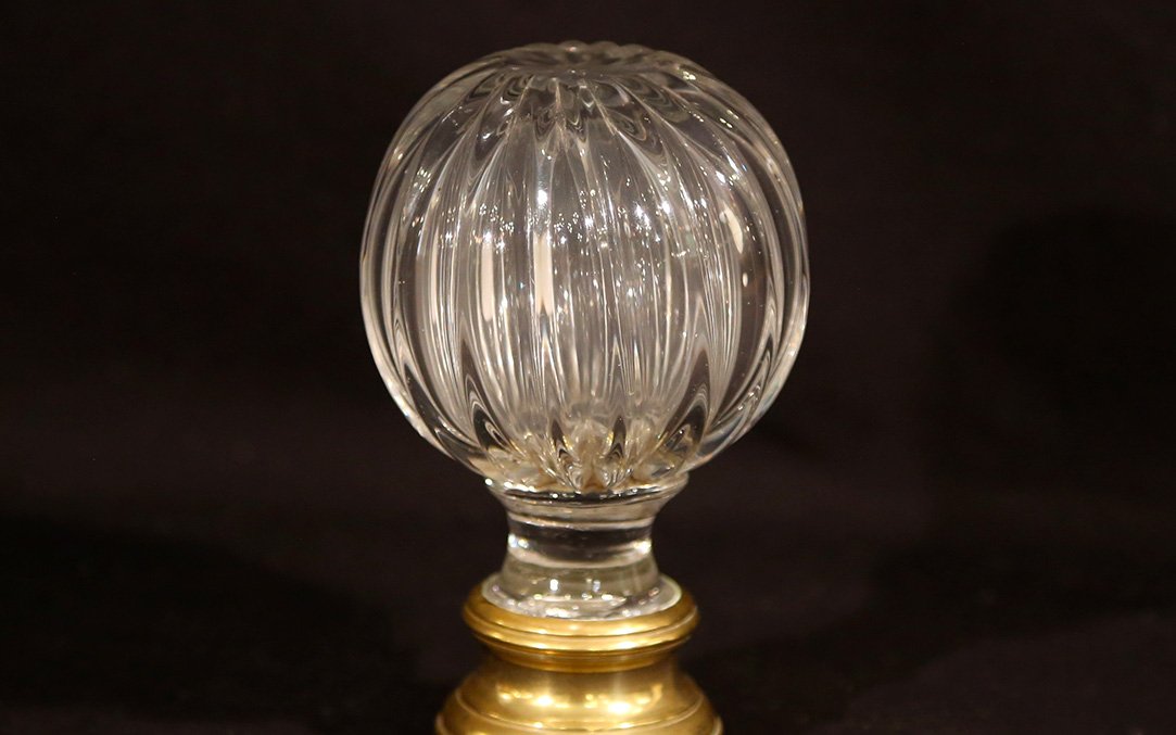 Boule d'escalier, cristal et bronze, XIXe-photo-3
