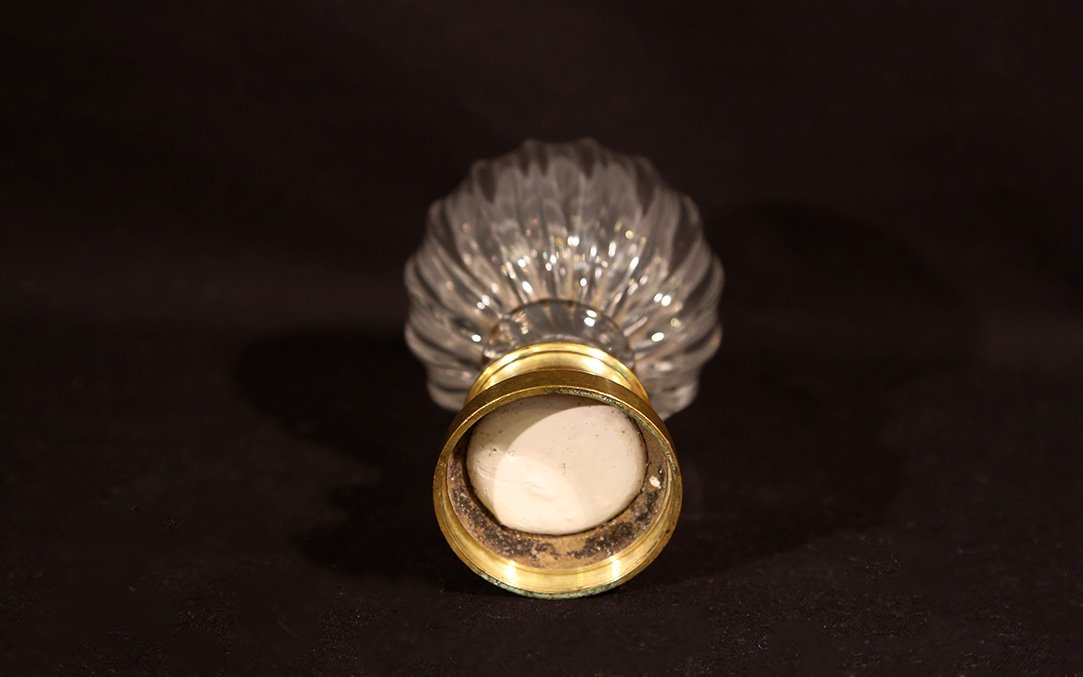 Boule d'escalier, cristal et bronze, XIXe-photo-1