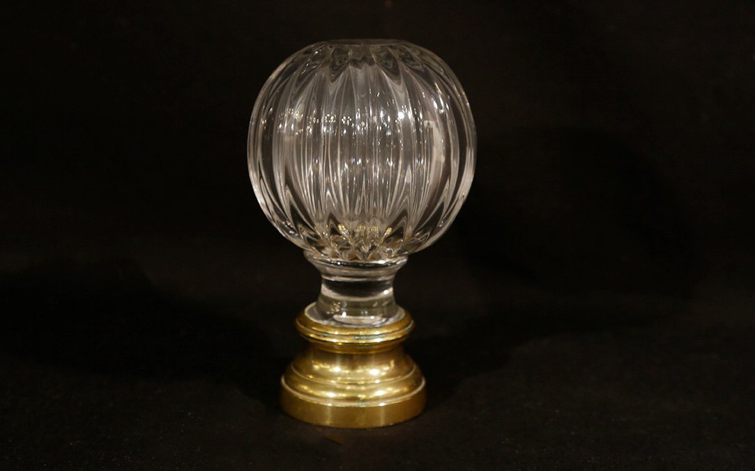 Boule d'escalier, cristal et bronze, XIXe