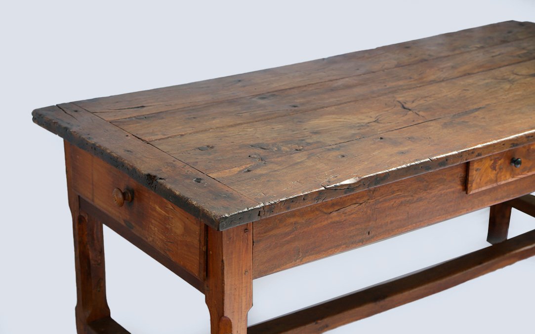 Farmhouse Table, Oak And Cherry Wood, 19th Century-photo-3