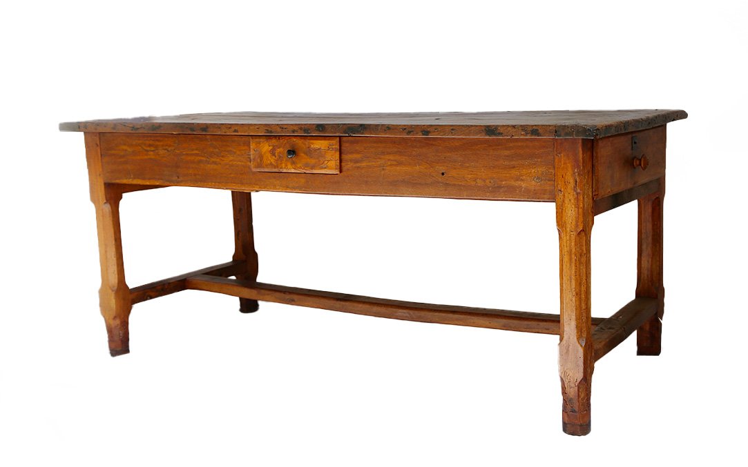 Farmhouse Table, Oak And Cherry Wood, 19th Century-photo-4