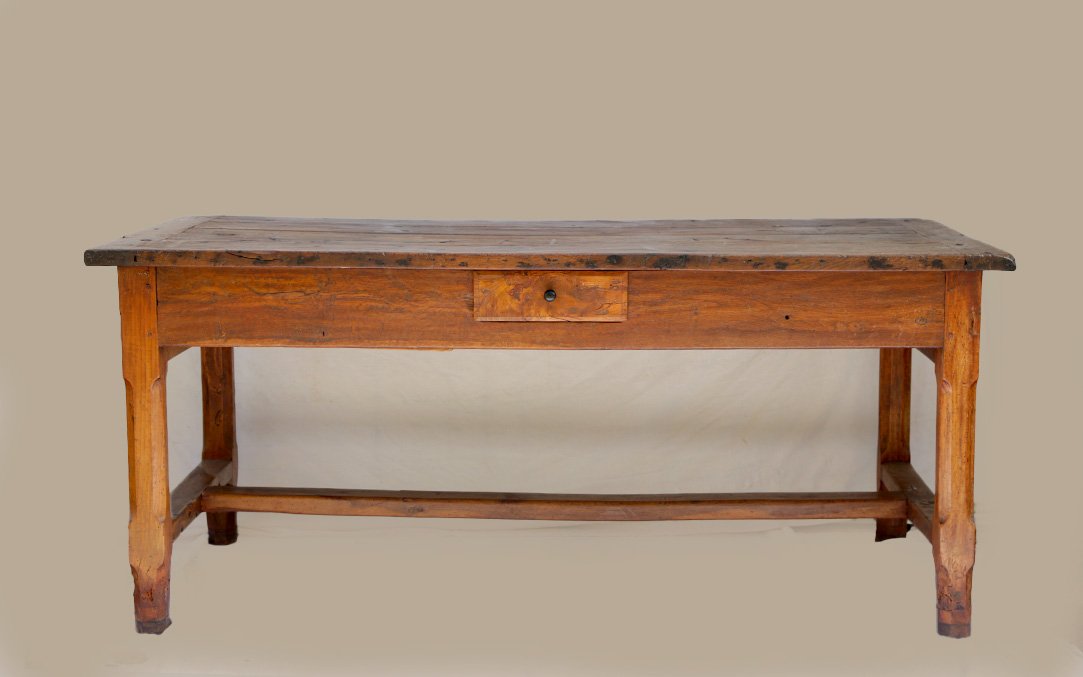 Farmhouse Table, Oak And Cherry Wood, 19th Century-photo-1