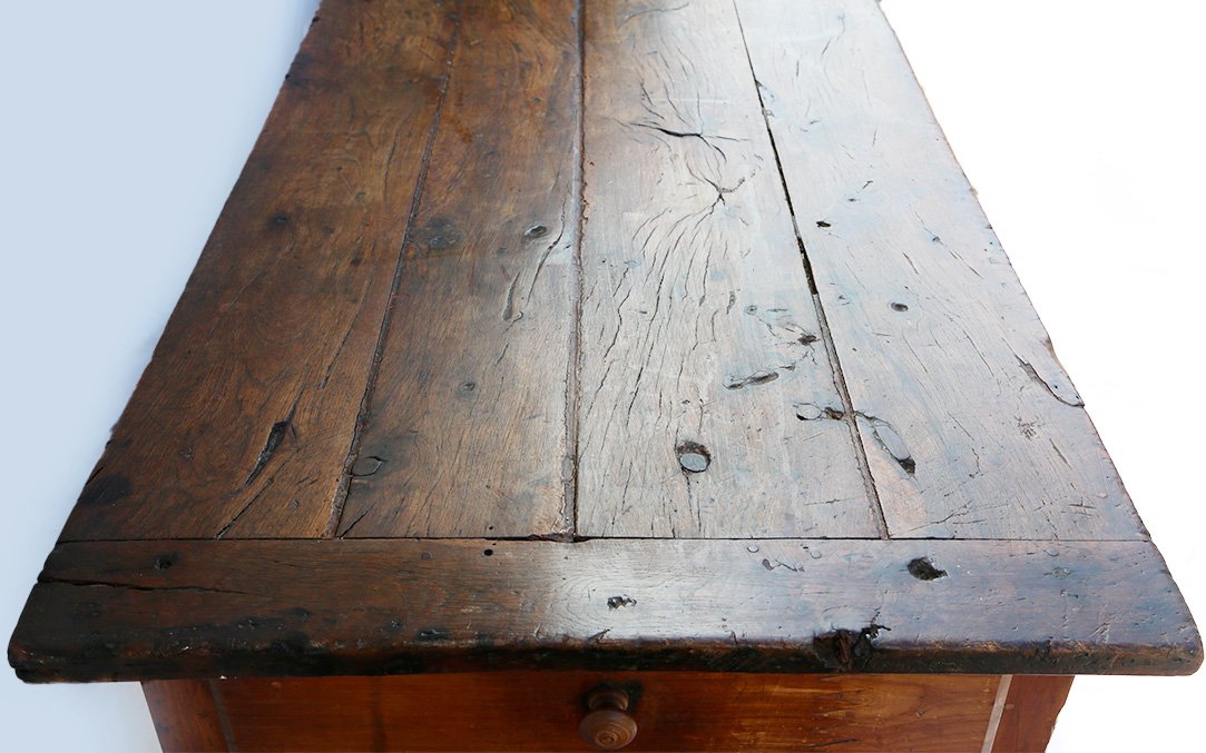 Farmhouse Table, Oak And Cherry Wood, 19th Century-photo-2