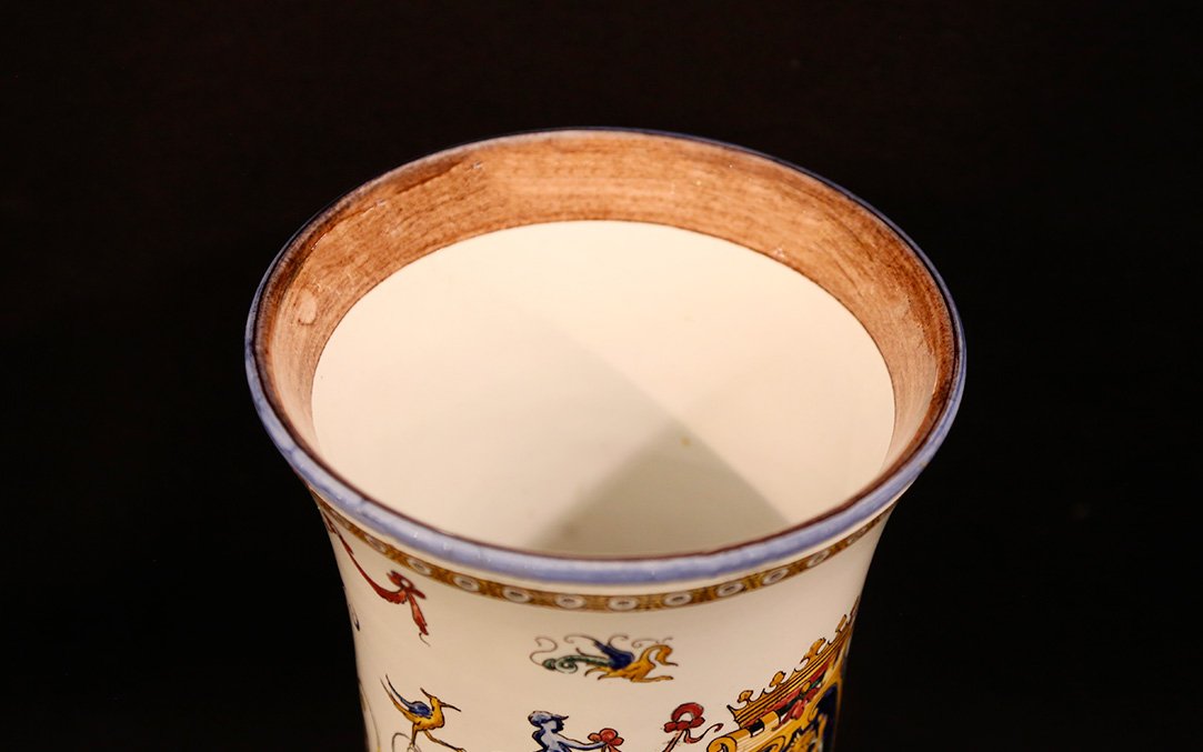 Gien Earthenware Vase, 1871 -photo-3