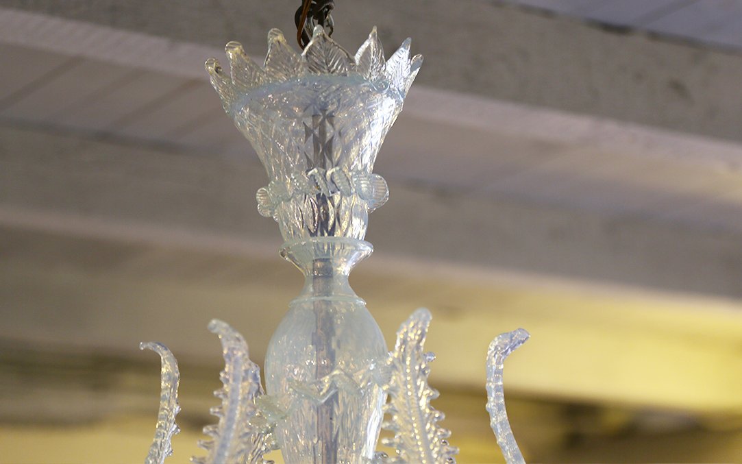 Murano Chandelier, Bluish, Early 20th Century -photo-2