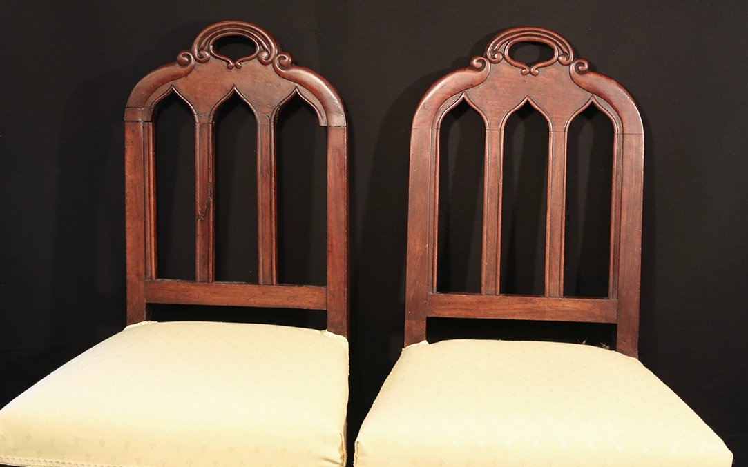 chaises "cathédrales", acajou-photo-3