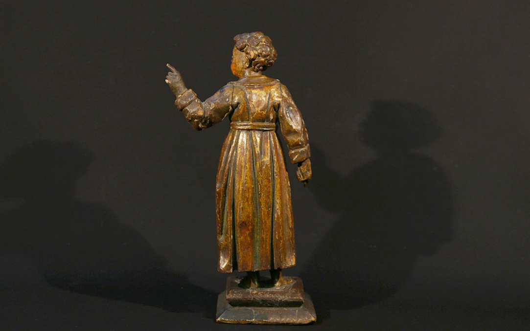16th-century Wooden Statue, 44 Cm-photo-4