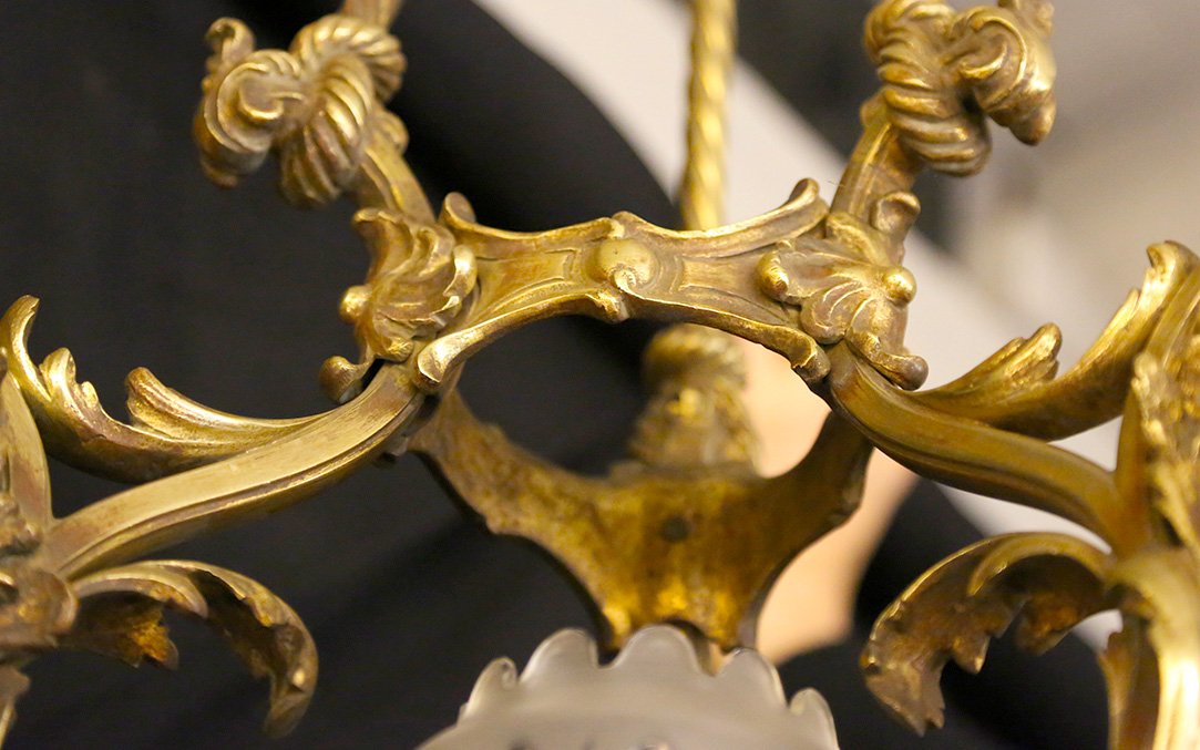 Suspension Art Nouveau, Bronze doré -photo-1