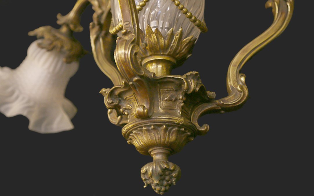 Suspension Art Nouveau, Bronze doré -photo-3