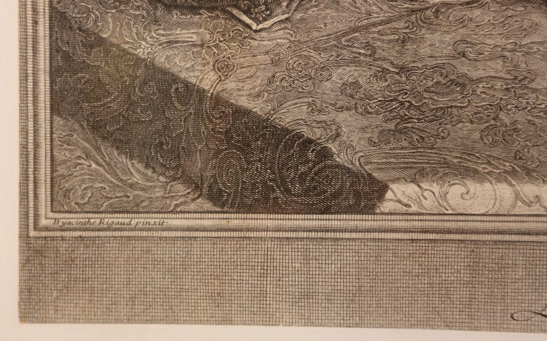 Gravure, portrait en pied de Louis XV, H. Rigaud-photo-1