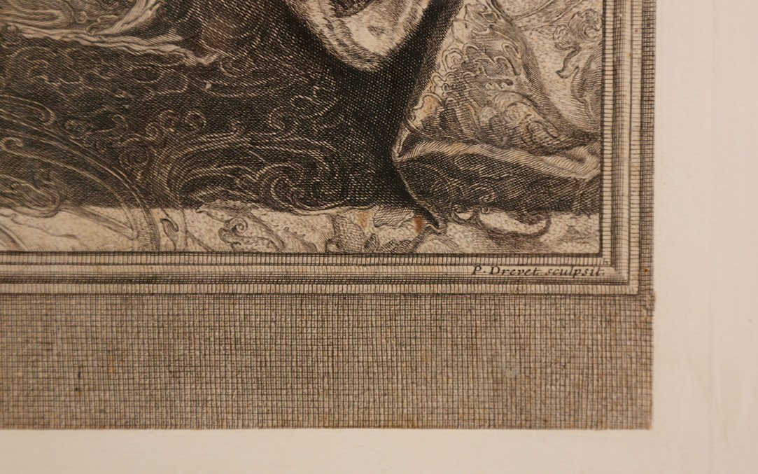 Gravure, portrait en pied de Louis XV, H. Rigaud-photo-2