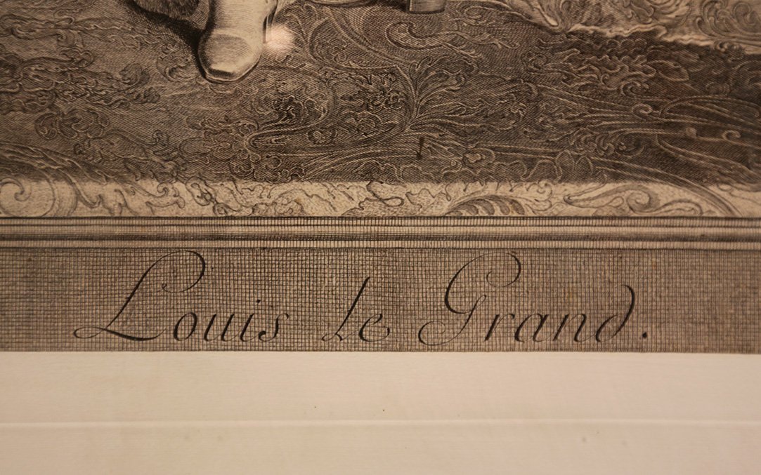 Gravure, portrait en pied de Louis XV, H. Rigaud-photo-3
