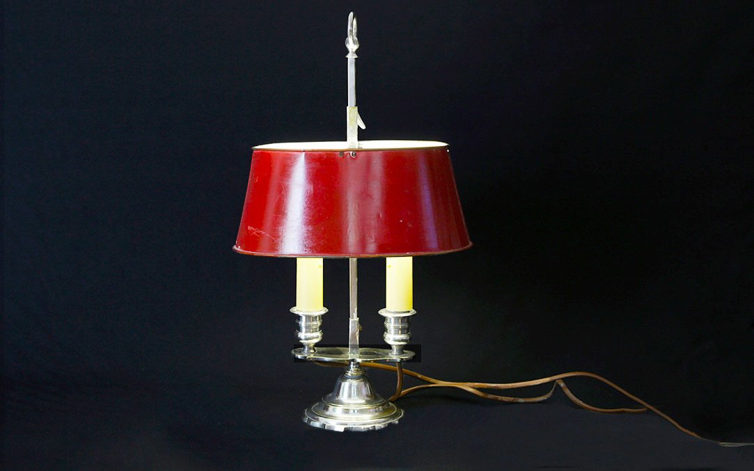 Silver-plated Bronze Hot Water Bottle Lamp, 19th Century