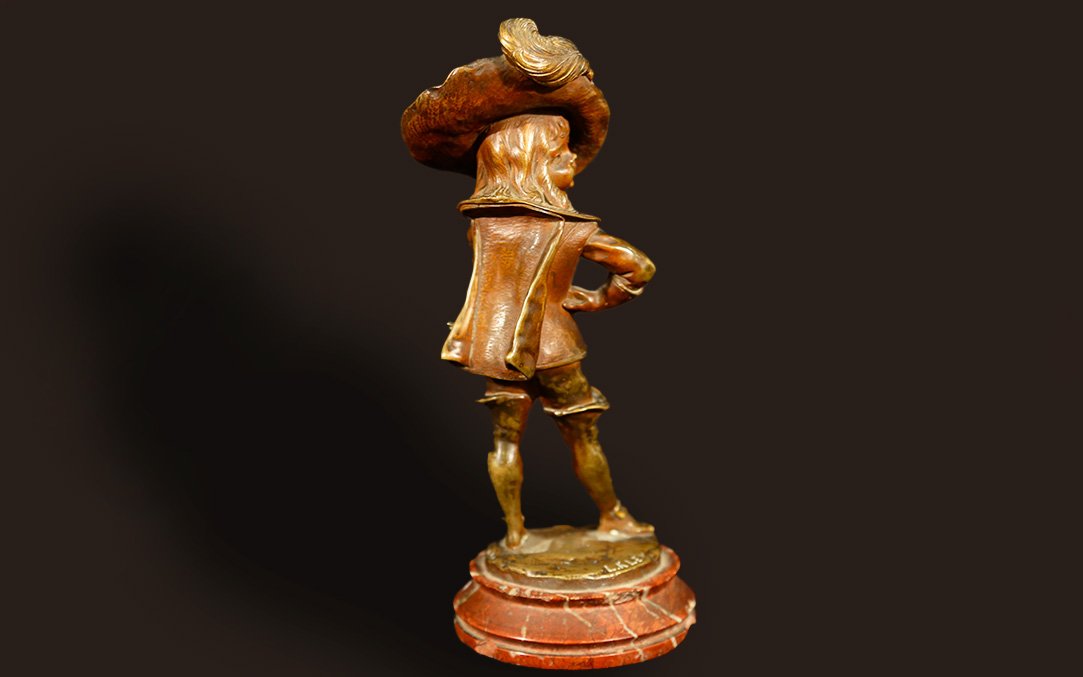 Statue bronze, mousquetaire Louis Kley-photo-3