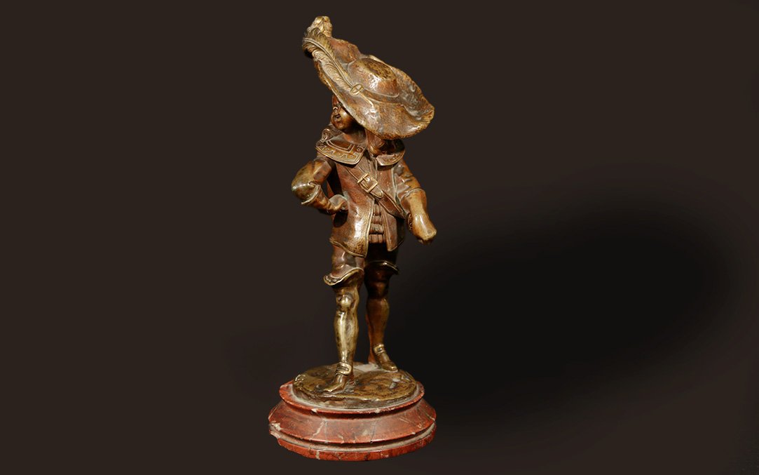 Statue bronze, mousquetaire Louis Kley