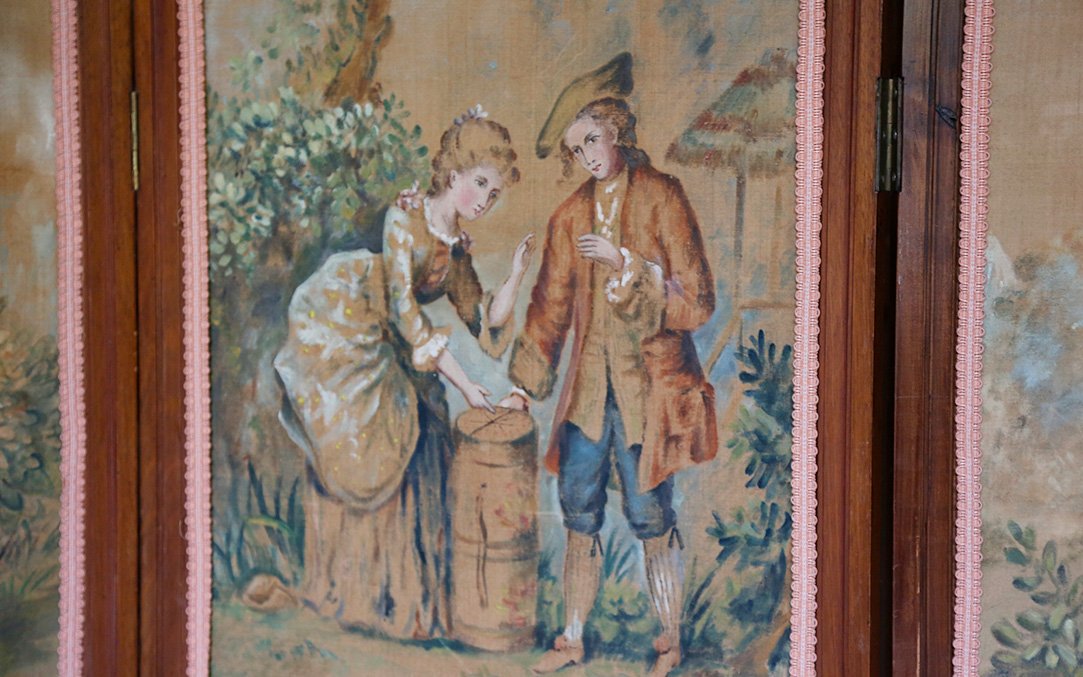Painted Folding Screen, 19th Century -photo-4