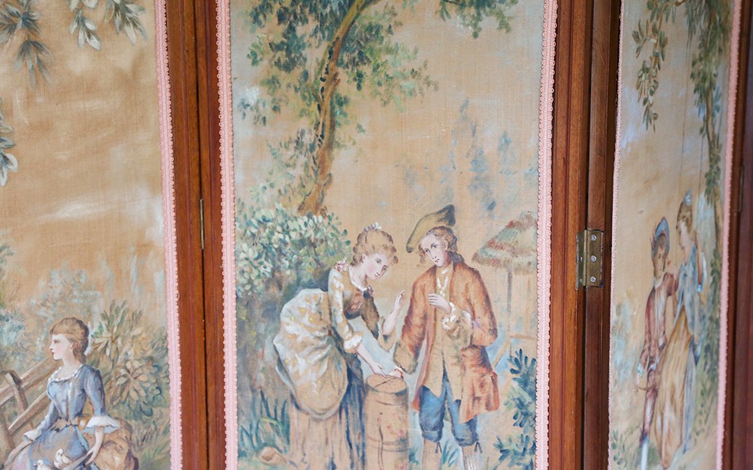 Painted Folding Screen, 19th Century -photo-3