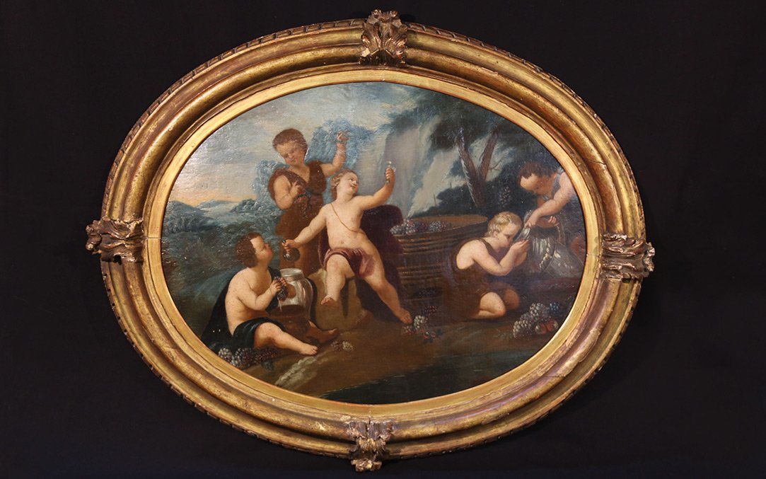 Putti, huile sur toile XVIIIeme siècle -photo-2