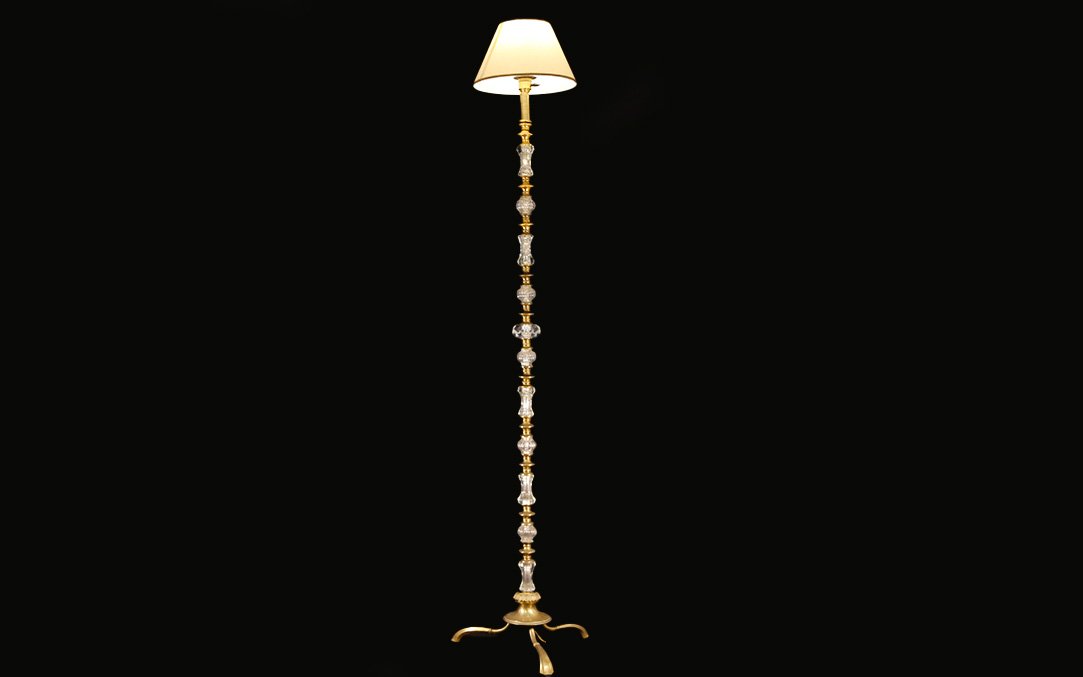 lampadaire cristal et bronze -photo-2