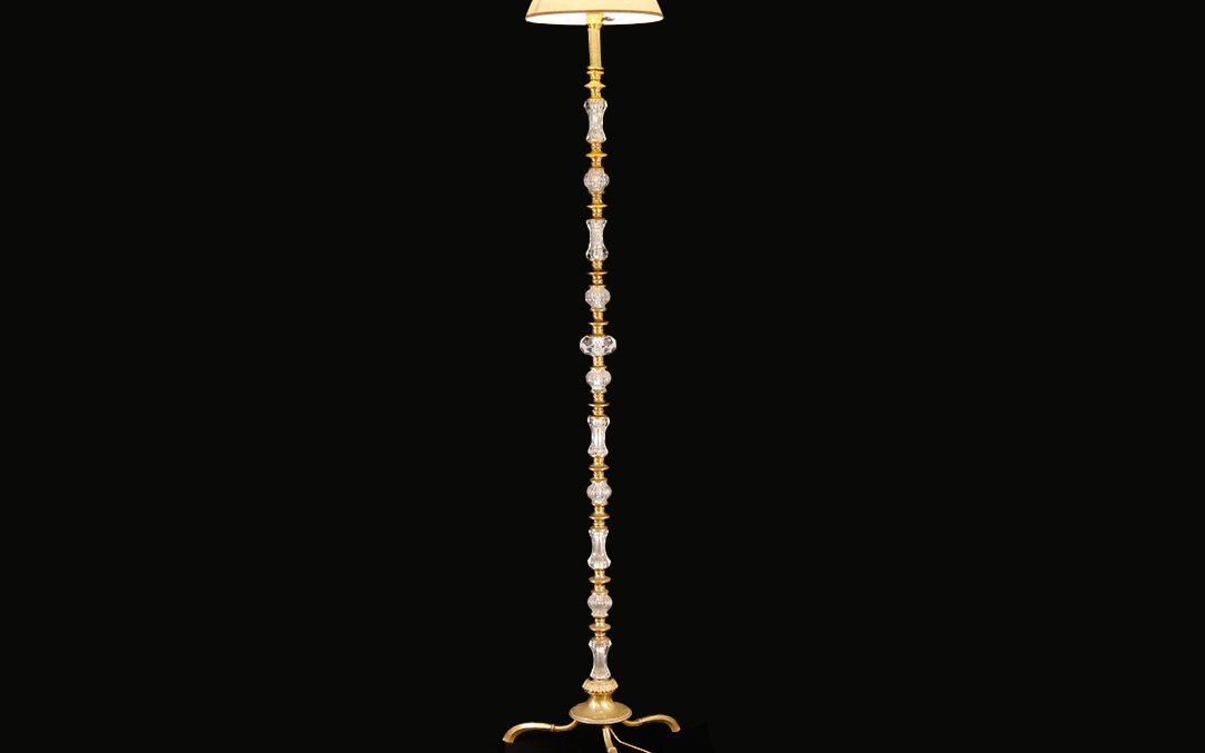 lampadaire cristal et bronze -photo-3