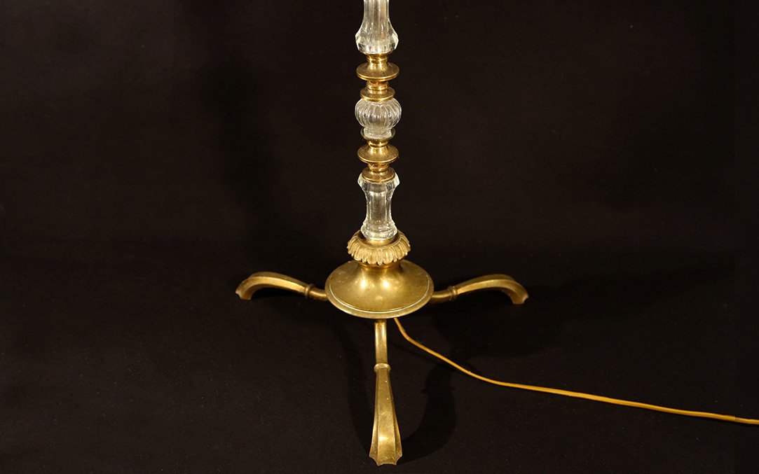 lampadaire cristal et bronze -photo-3