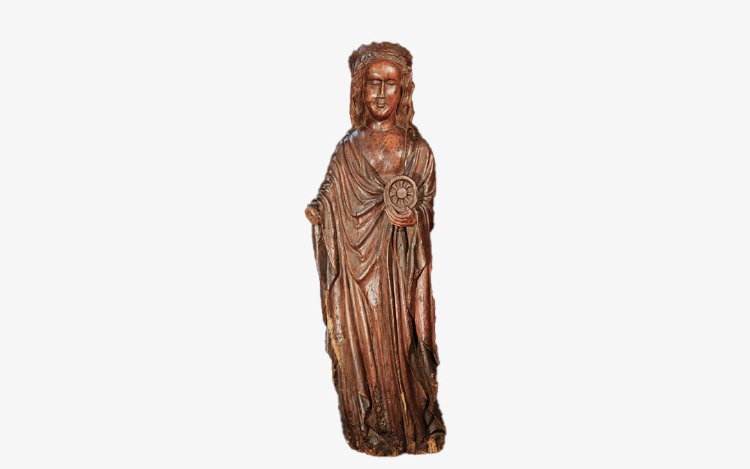 Romanesque-era Statue, 15th Century, Saint Catherine