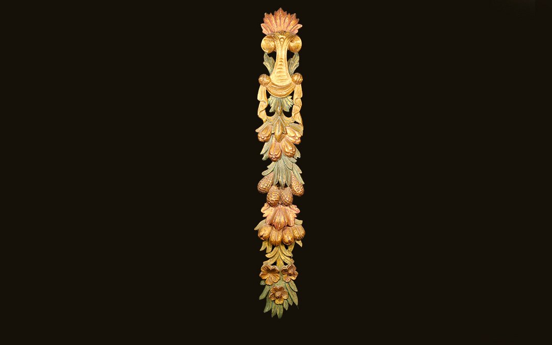 Plant Transom, Fruit Garland, Wood -photo-2