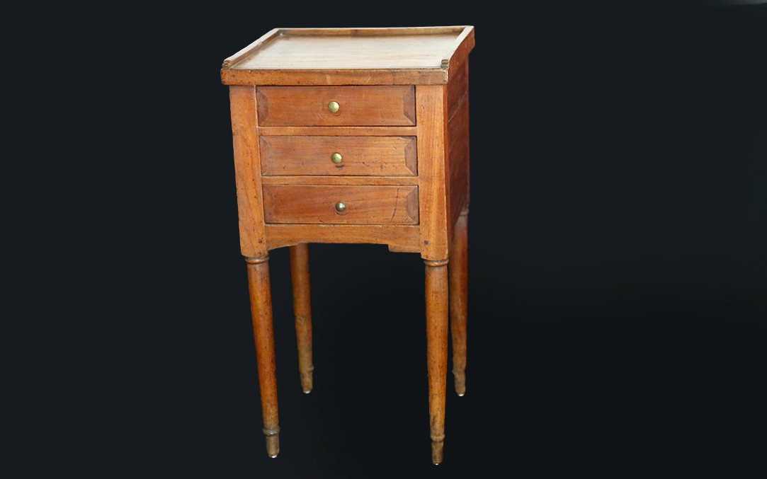 Side Table / Nightstand, Directoire Style, Walnut-photo-4