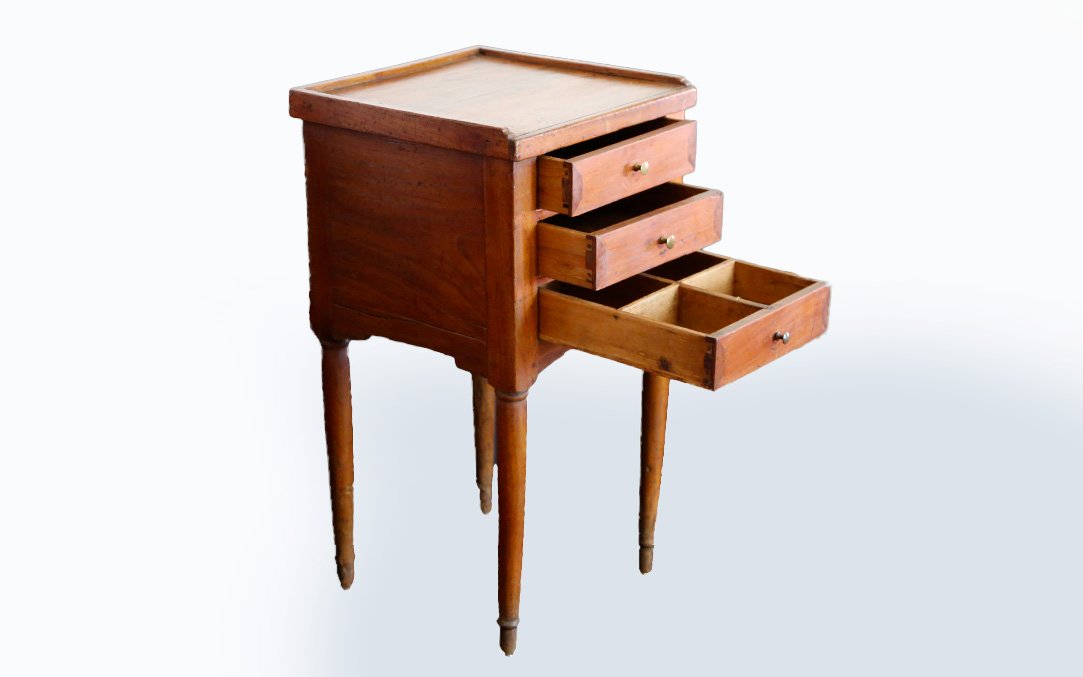 Side Table / Nightstand, Directoire Style, Walnut-photo-4