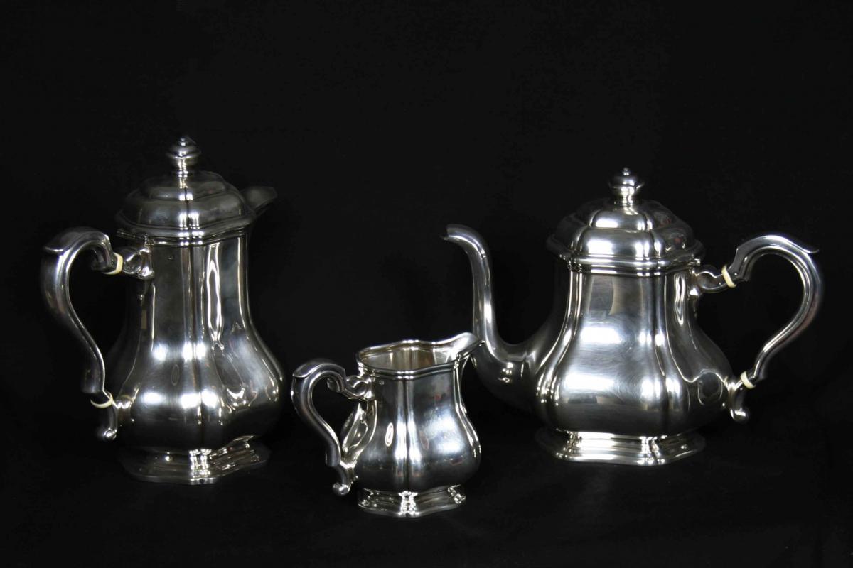 Coffee And Tea Service In Sterling Silver, Hallmark Minerva