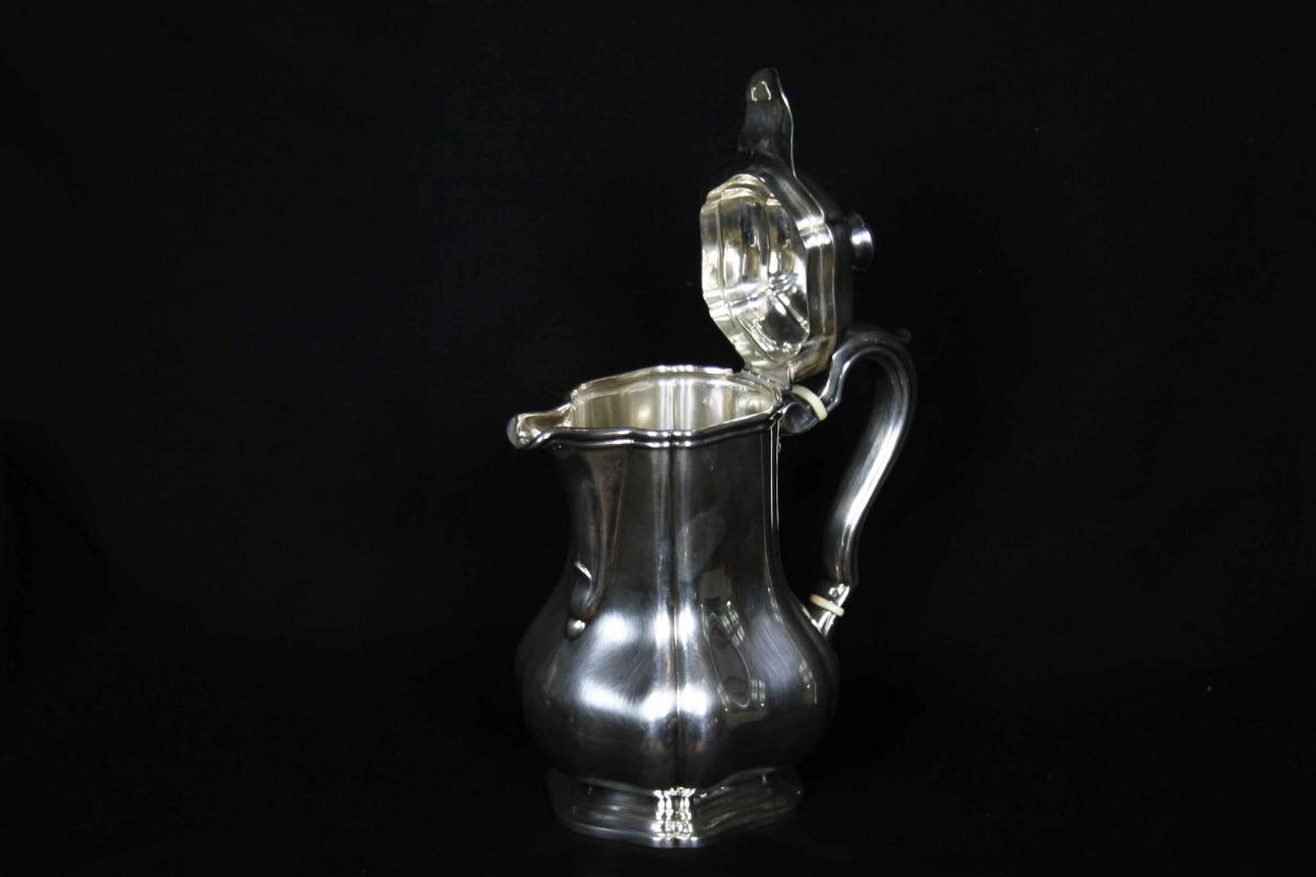 Coffee And Tea Service In Sterling Silver, Hallmark Minerva-photo-8