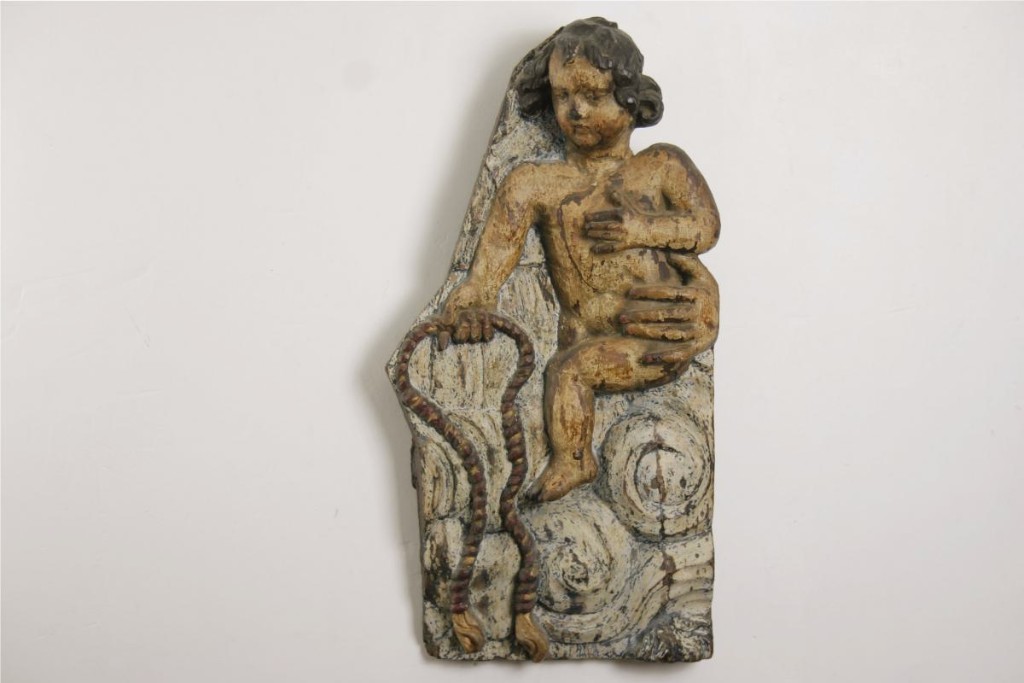 Bas Relief Wood Polychrome, 17th-18th Century-photo-3