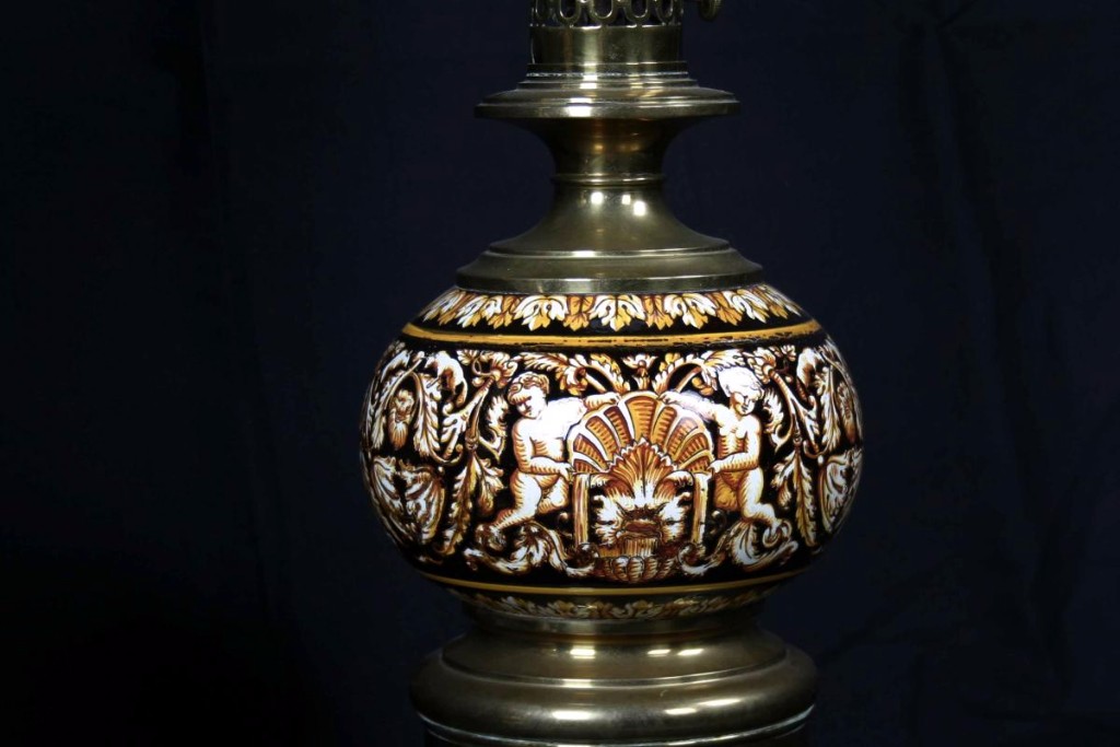 Pair Lamp Gien, Non Electrified 19th Century-photo-1