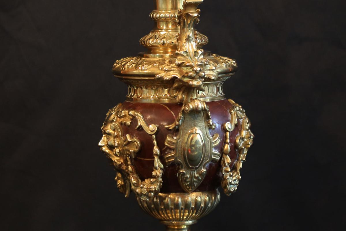 Great Ewer In Gilt Bronze And Marble, Napoleon III-photo-4