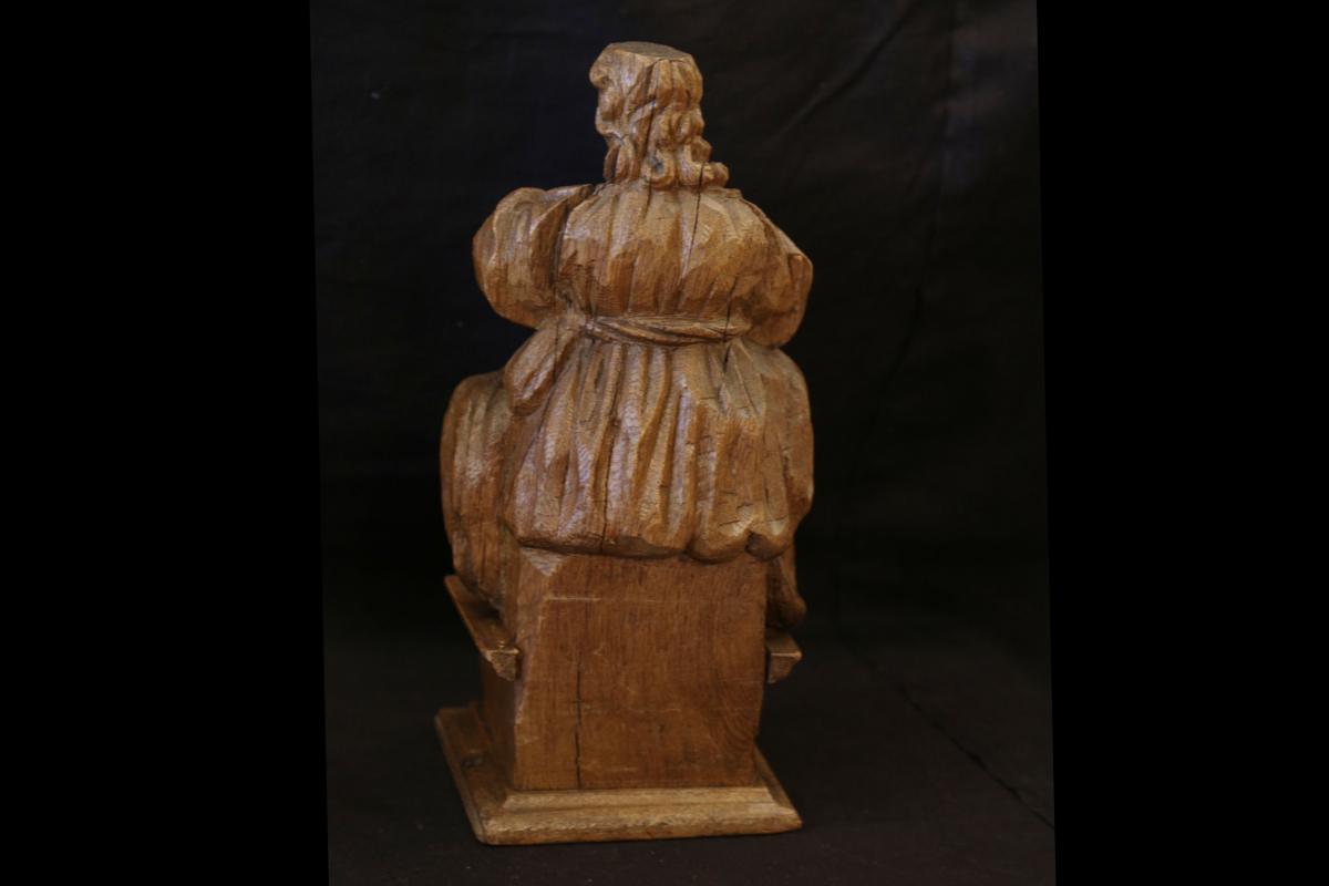 Pair Of Wooden Statues, 18th Century-photo-1