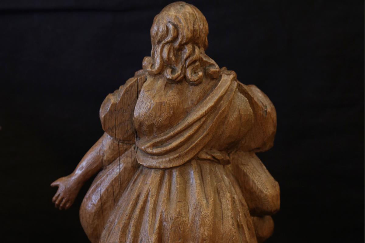Paire De Statues En Bois, XVIIIeme Siècle -photo-2