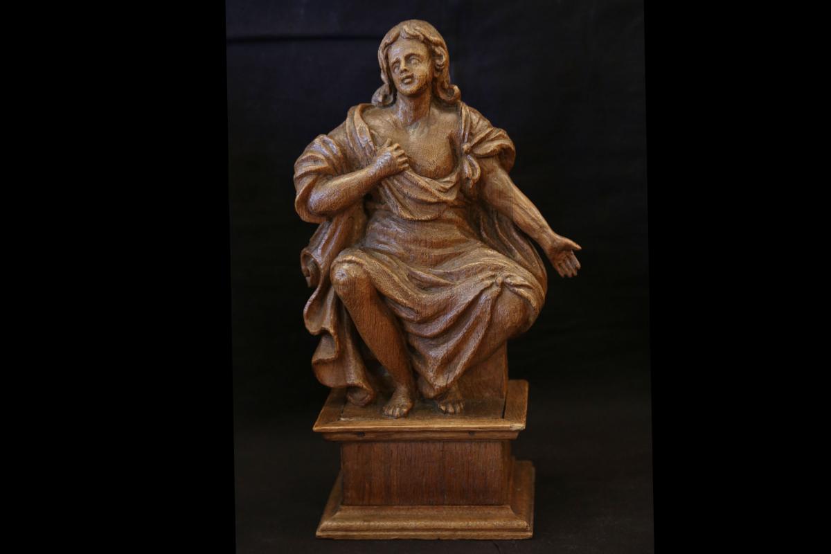 Paire De Statues En Bois, XVIIIeme Siècle -photo-4