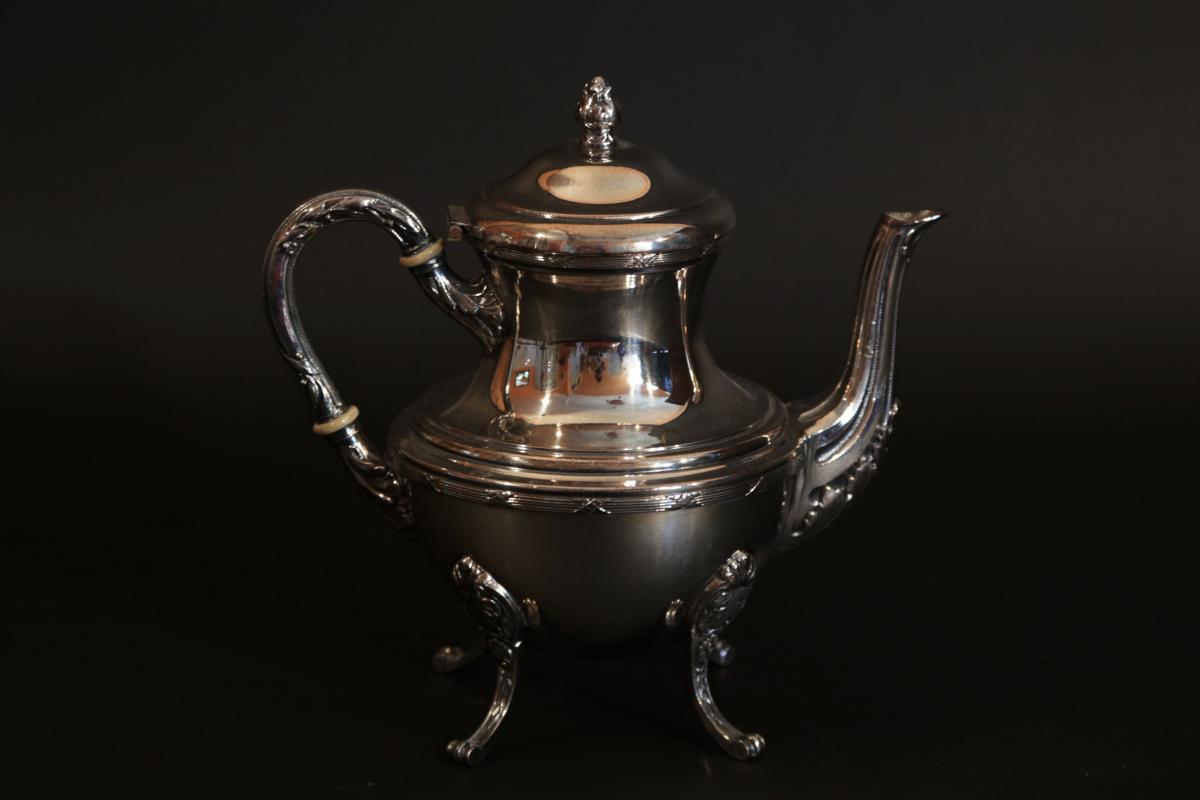 Teapot In Silver Metal, 19th-photo-3